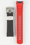 Crafter Blue TD02 Rubber Watch Strap for Tudor Pelagos Series with brushed stainless steel buckle and embossed keeper in black upper and red lunder side