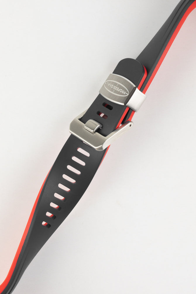 CRAFTER BLUE TD02 Rubber Watch Strap for Tudor Pelagos Series – BLACK & RED