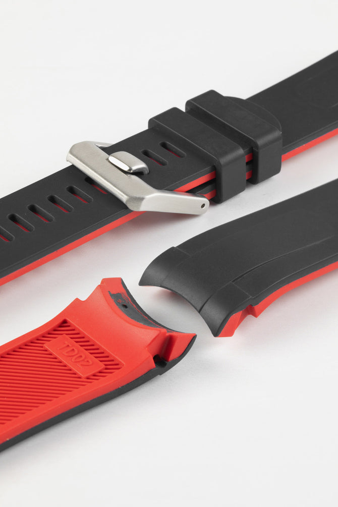 CRAFTER BLUE TD02 Rubber Watch Strap for Tudor Pelagos Series – BLACK & RED