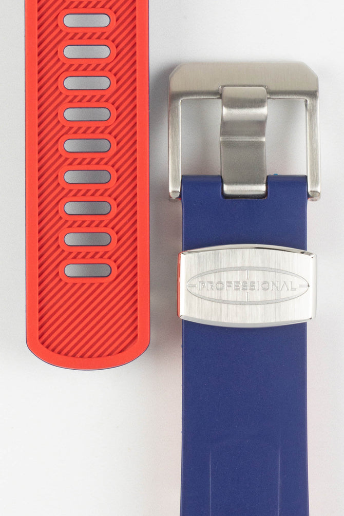 CRAFTER BLUE TD02 Rubber Watch Strap for Tudor Pelagos Series – BLUE & RED
