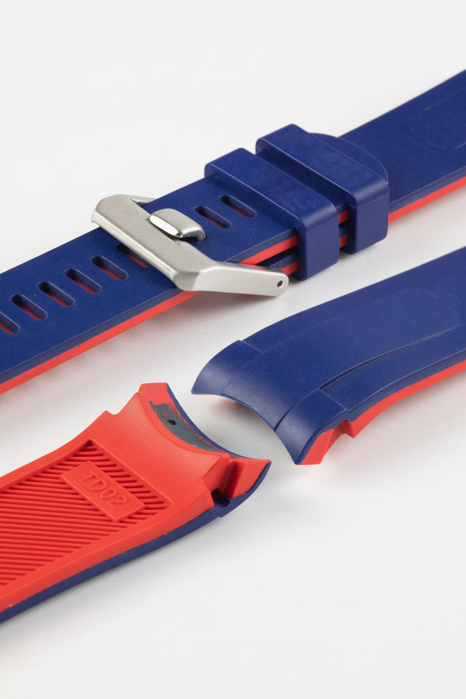 CRAFTER BLUE TD02 Rubber Watch Strap for Tudor Pelagos Series – BLUE & RED