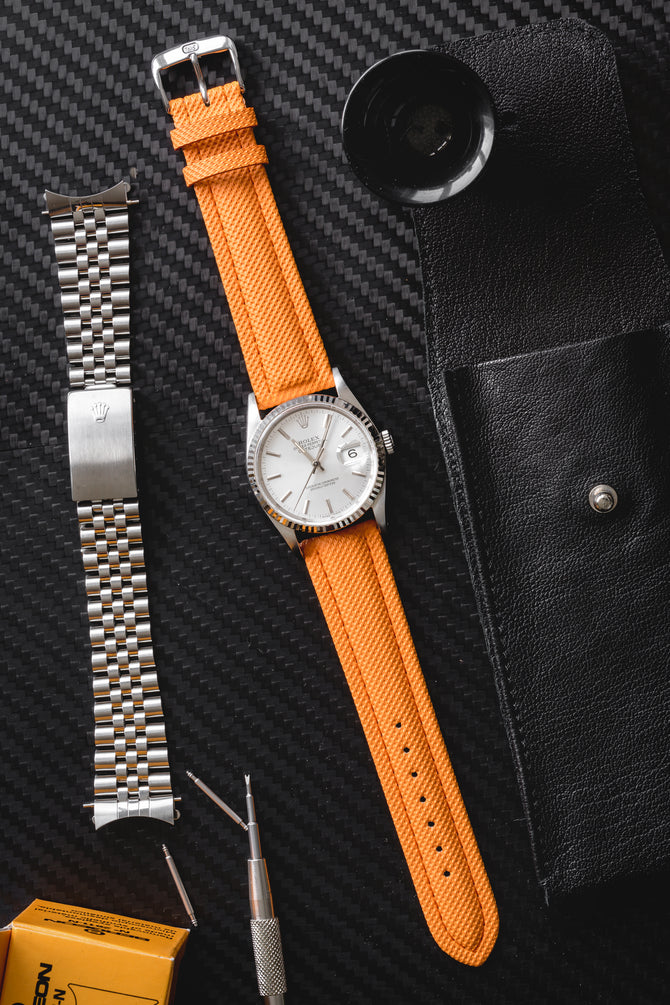 orange nylon watch strap 