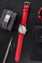 Di-Modell Traveller Polyurethane Nylon Waterproof Watch Strap in Red (Promo Photo)