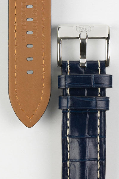 Di-Modell BALI CHRONO Alligator-Embossed Padded Watch Strap in BLUE