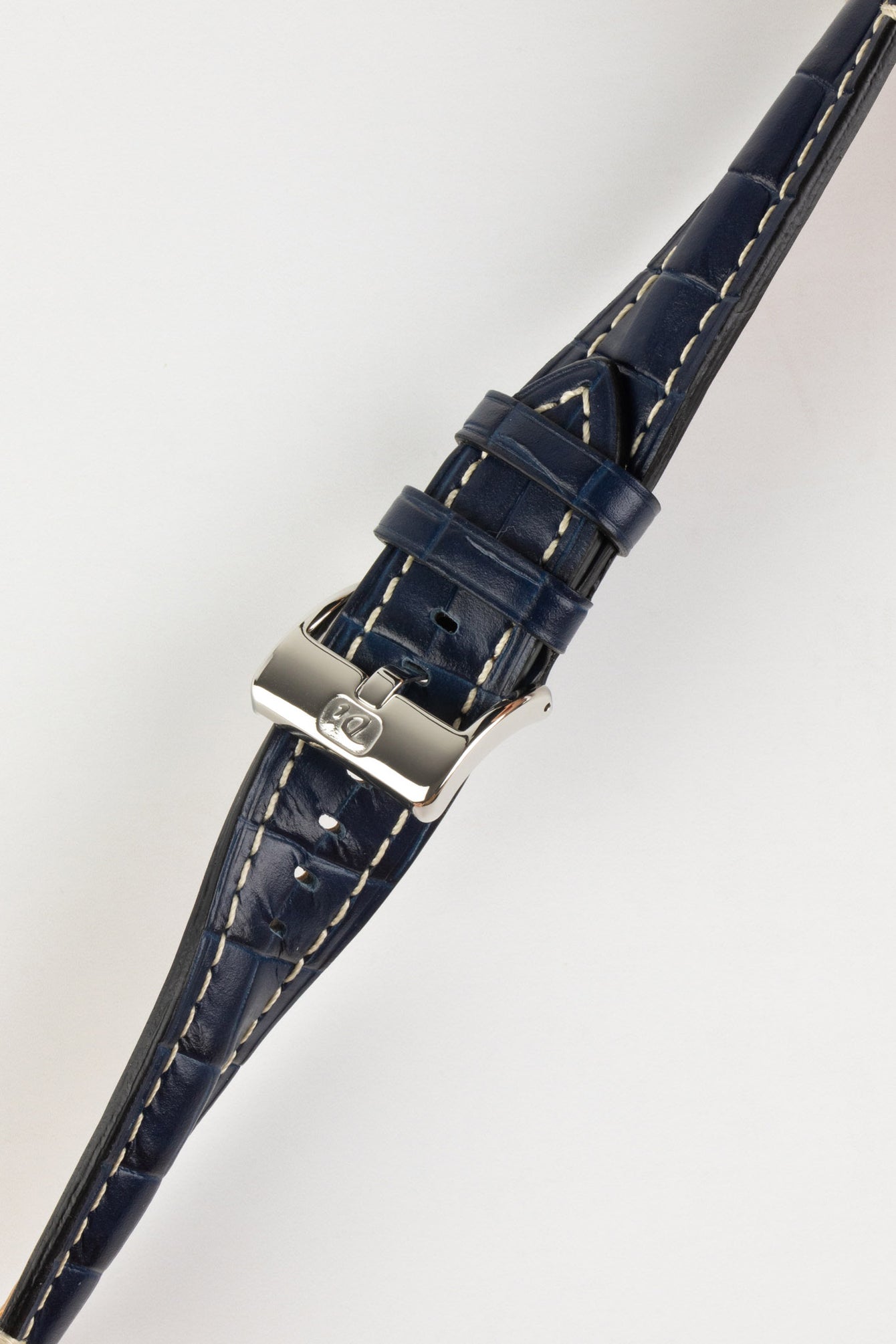 Di-Modell BALI CHRONO Alligator-Embossed Padded Watch Strap in BLUE