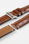 Di-Modell BALI CHRONO Alligator-Embossed Padded Watch Strap in GOLD BROWN