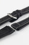 Di-Modell CHRONISSIMO Waterproof Leather Watch Strap in BLACK / WHITE