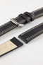 Di-Modell COLORADO Rubber-Coated Leather Watch Strap in BLACK with BEIGE Stitch