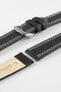 Di-Modell COLORADO Rubber-Coated Leather Watch Strap in BLACK with WHITE Stitch