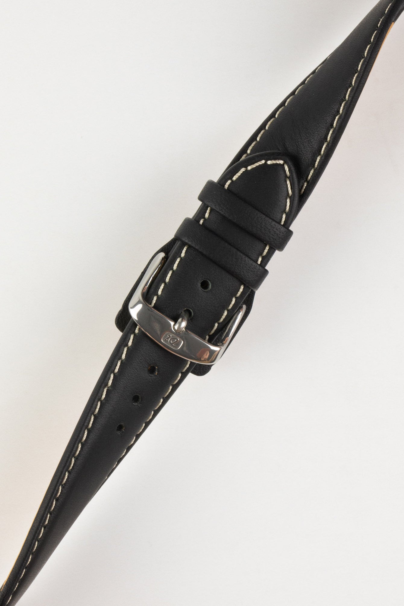 Di-Modell DENVER Calf Leather Watch Strap in BLACK / BEIGE