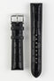 Di-modell imperator waterproof watch strap with polished stainless steel embossed buckle in black