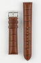 Di-modell imperator waterproof watch strap with polished stainless steel embossed buckle in golden brown