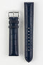 Di-modell imperator waterproof watch strap with polished stainless steel embossed buckle in navy blue