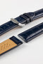 Di-Modell IMPERATOR Waterproof Alligator-Embossed Calfskin Watch Strap in NAVY BLUE