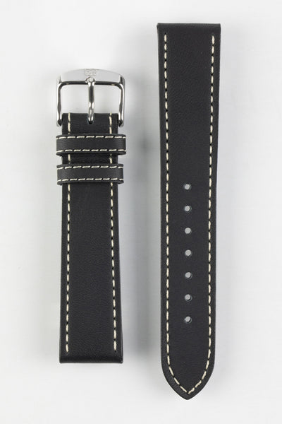 Di Modell Jumpo with polished stainless steel embossed buckle in black