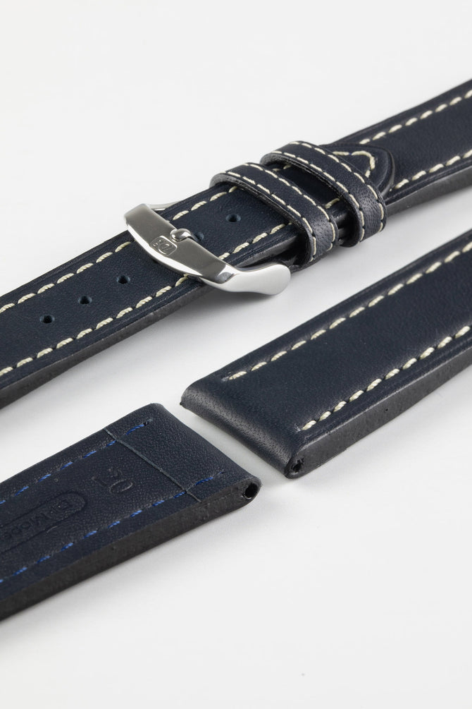 Di-Modell JUMBO Calf Leather Watch Strap in BLUE