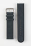 Upperside of Black Di-Modell Natural Watch Strap with stainless steel buckle