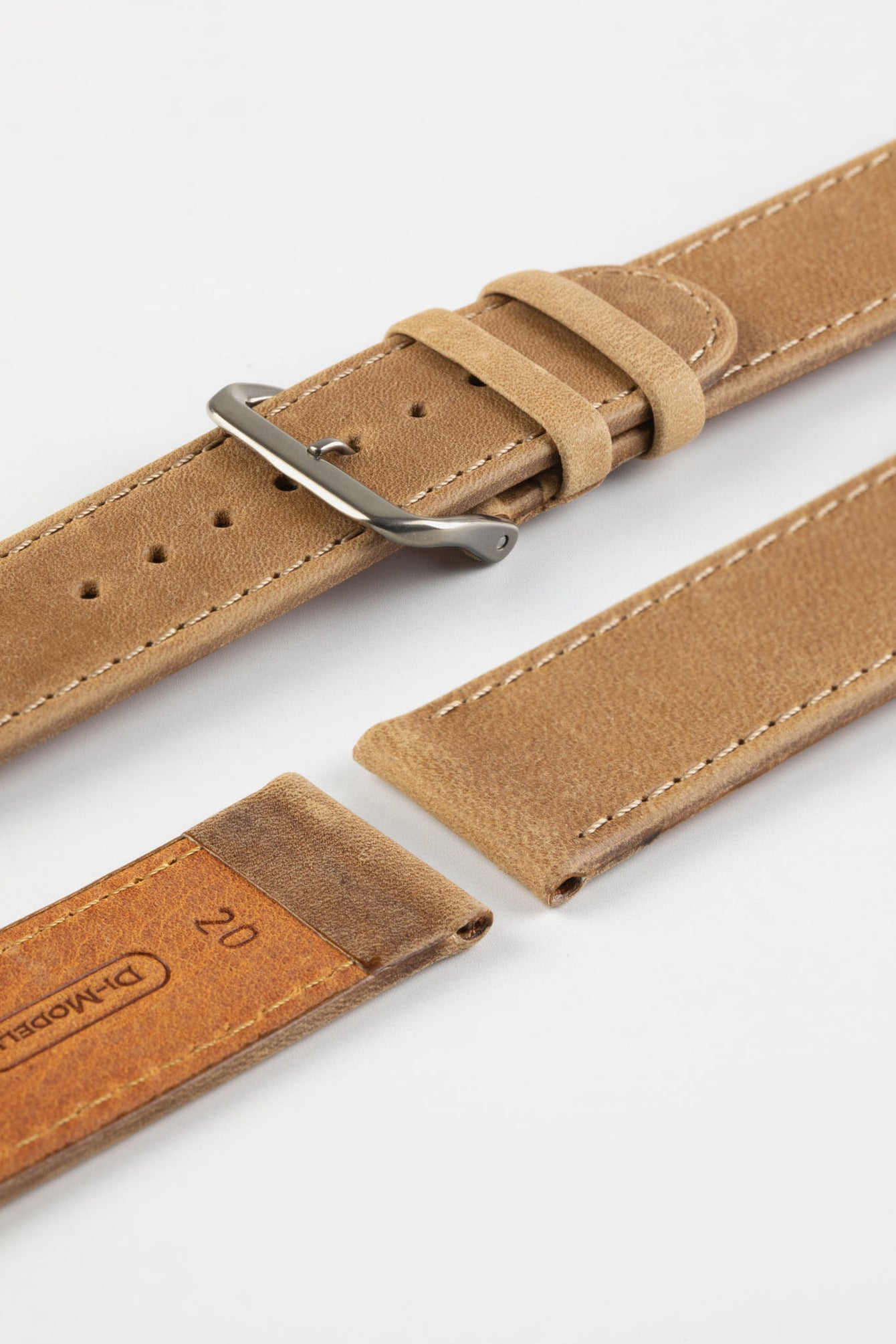 Di-Modell NATURAL Anti-Allergic Leather Watch Strap in HONEY