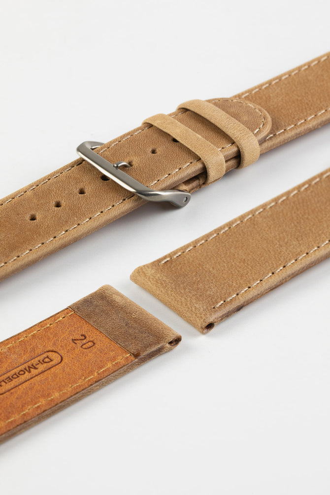Di-Modell NATURAL Anti-Allergic Leather Watch Strap in HONEY