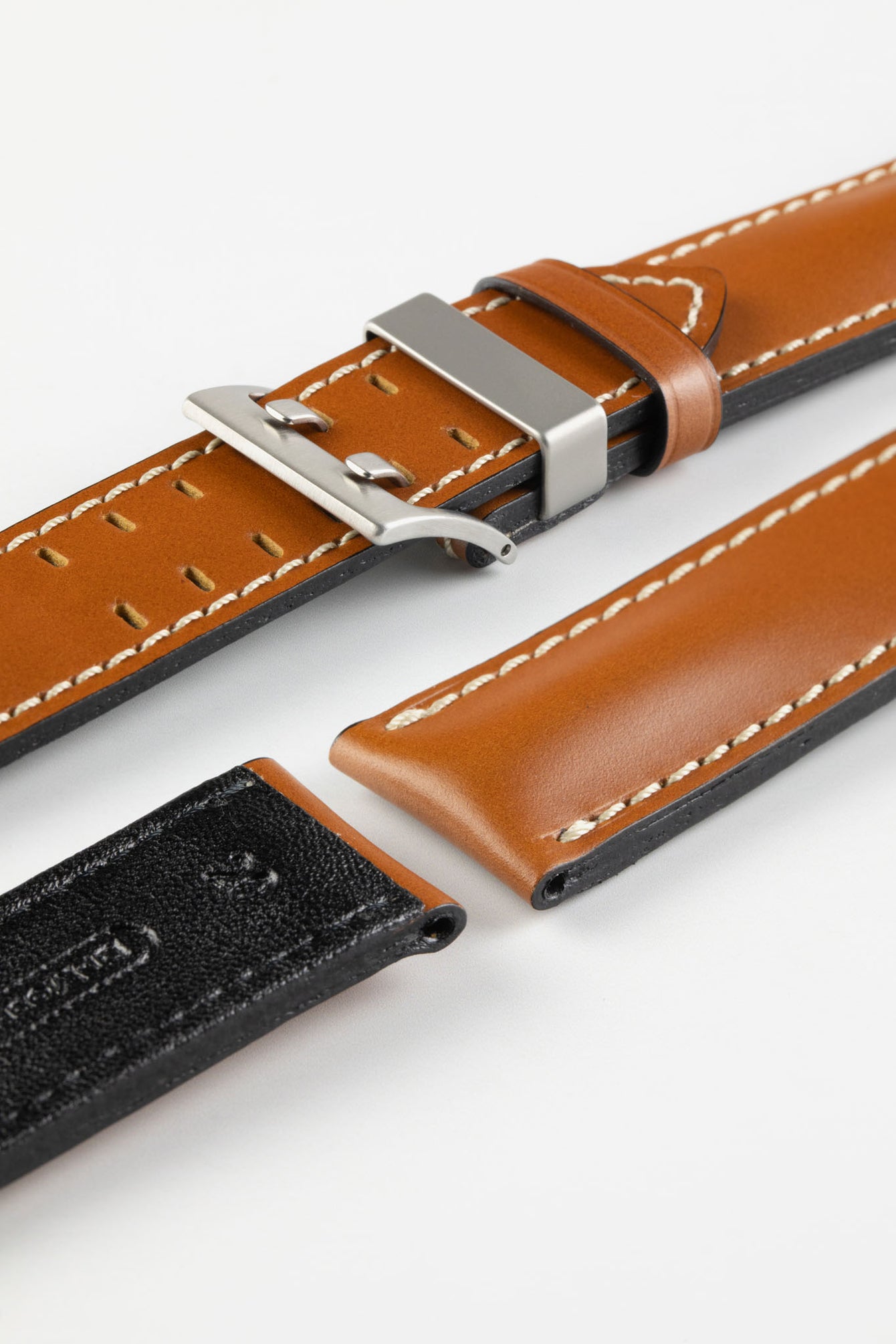 Di-Modell OFFROAD Calfskin Leather Watch Strap in GOLD BROWN