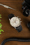 Tag Heuer Carrera Calibre 1887 Chronograph white dial fitted with Di-Modell PILOT Waterproof Leather watch strap in black