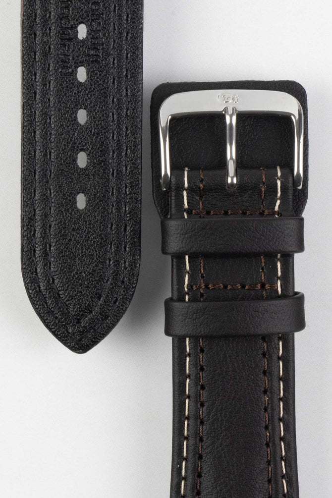 Di-Modell PILOT Waterproof Leather Watch Strap in BROWN