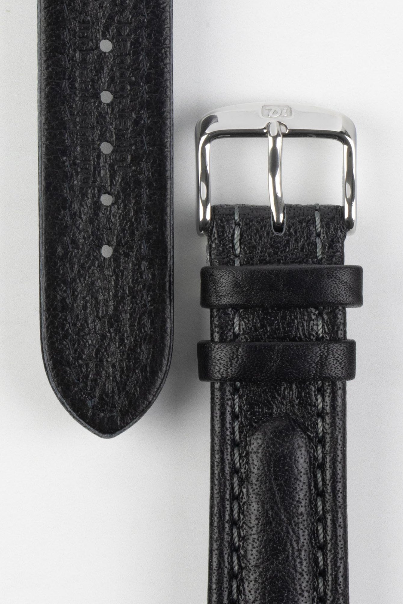 Di-Modell POLO SHERPA Waterproof Padded Leather Watch Strap in BLACK
