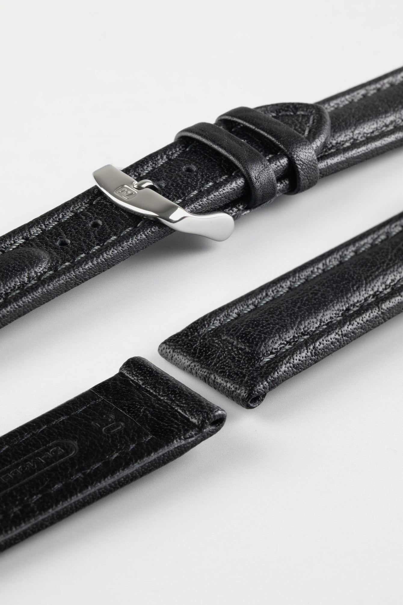 Di-Modell POLO SHERPA Waterproof Padded Leather Watch Strap in BLACK