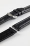 Di-Modell POLO SHERPA Waterproof Padded Leather Watch Strap in BLACK
