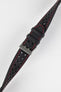 Di-Modell RALLYE Waterproof Sport Leather Watch Strap in BLACK / RED