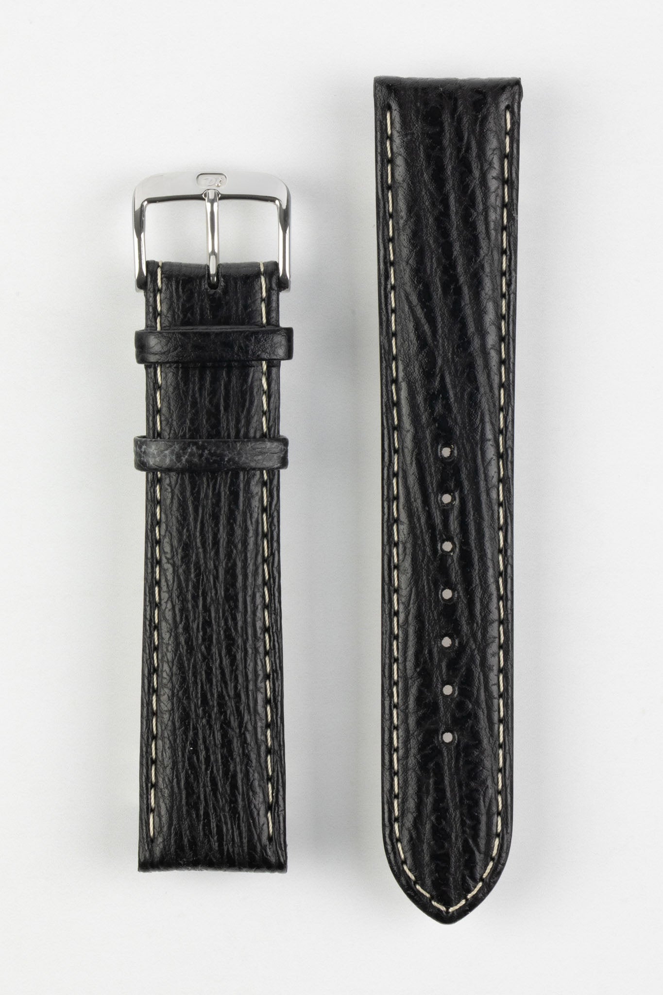 Di Modell SHARKSKIN Waterproof Leather Watch Strap in BLACK