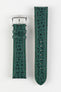 Upperside Di-modell Sharkskin waterproof leather watch strap with polished stainless steel embossed buckle in green
