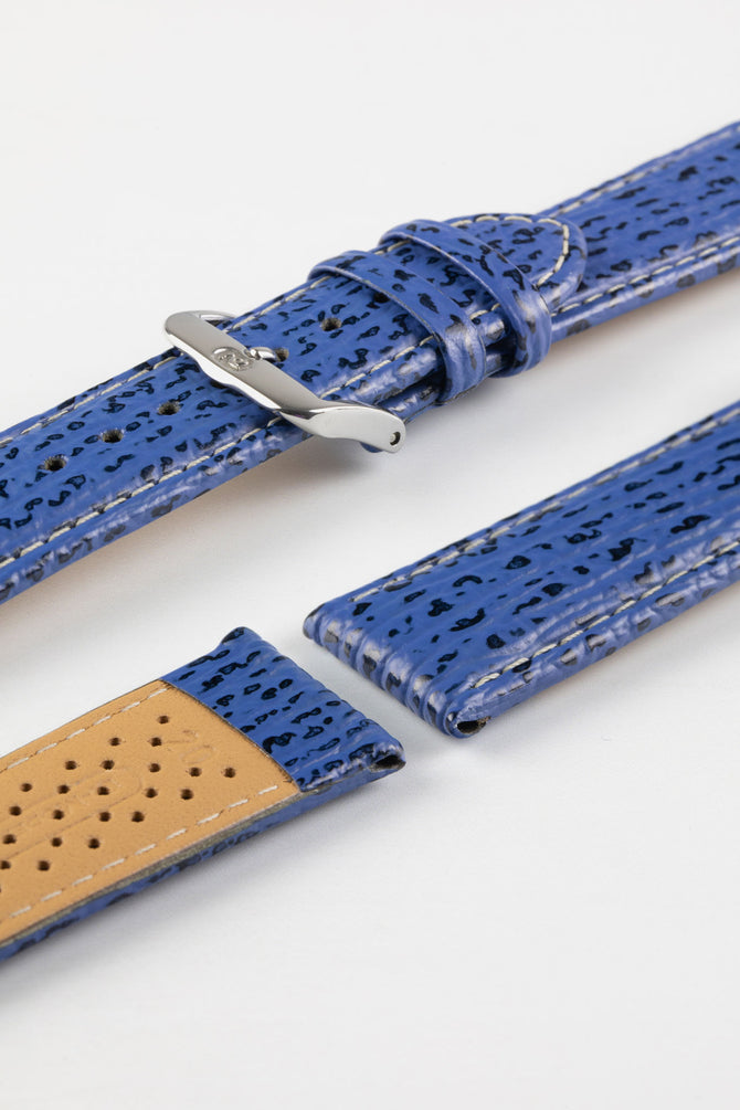 Di-Modell SHARKSKIN Waterproof Leather Watch Strap in ROYAL BLUE
