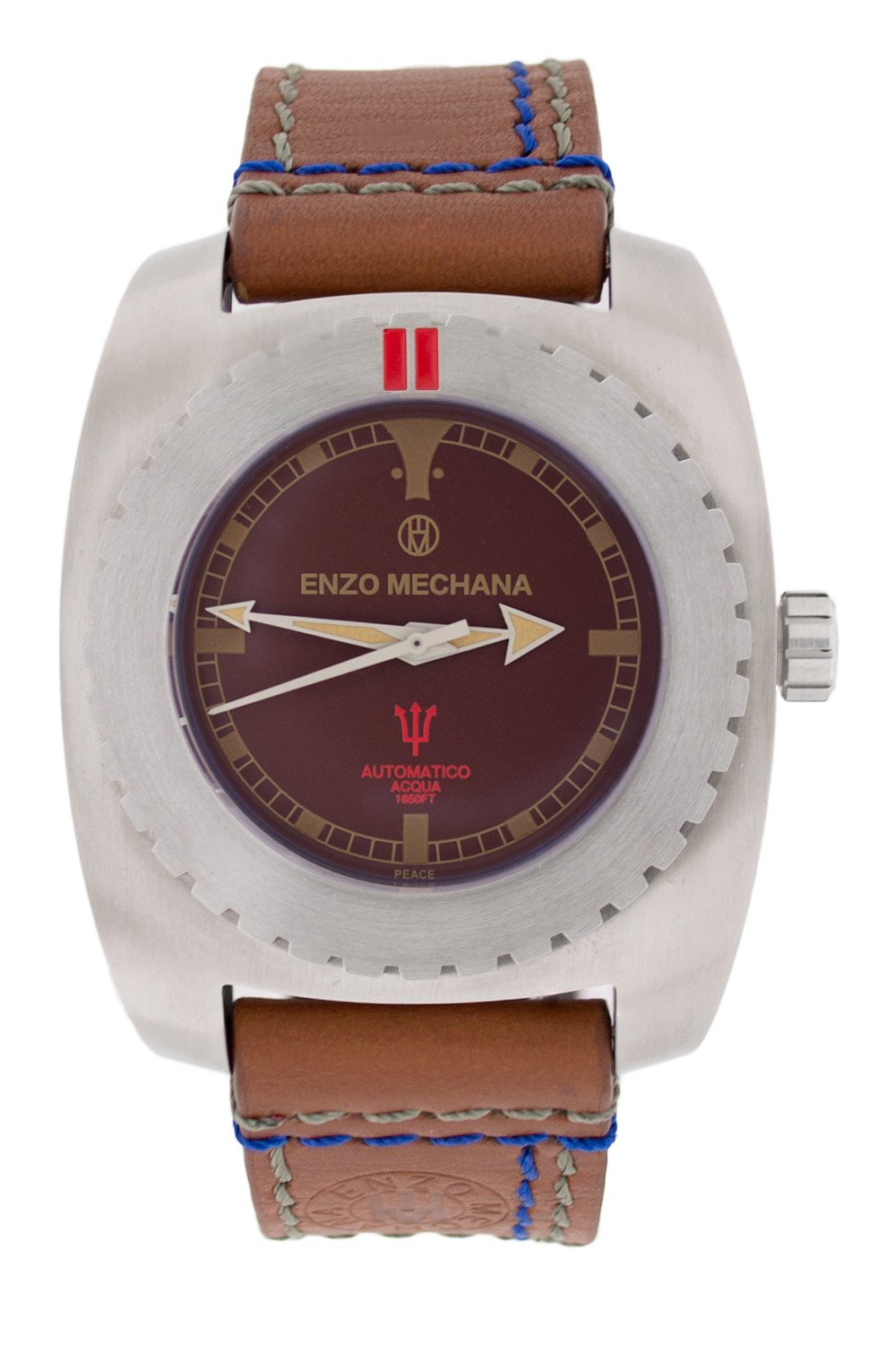 Enzo Mechana Limited Edition Acqua 500m Automatic Watch with Brown Dial