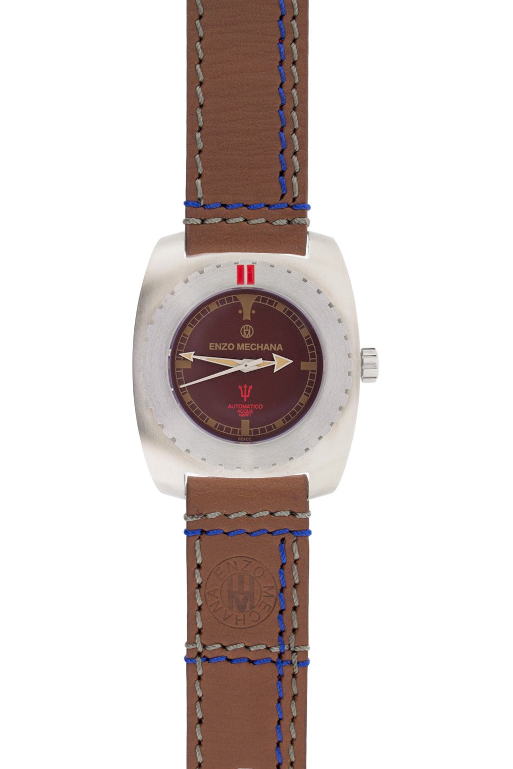 Enzo Mechana Limited Edition Acqua 500m Automatic Watch with Brown Dial (on Gold Brown Strap)