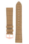 Hirsch Earl Genuine Alligator-Skin Watch Strap in Beige (with Polished Rose Gold Steel H-Tradition Buckle)