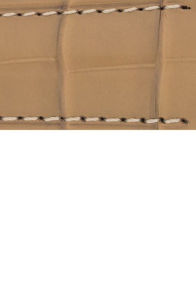 Hirsch Earl Genuine Alligator-Skin Watch Strap in Beige (Texture Detail)