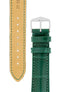 Hirsch Earl Genuine Alligator-Skin Watch Strap in Dark Green (Tapers & Buckle)