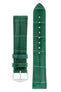 Hirsch Earl Genuine Alligator-Skin Watch Strap in Dark Green (with Polished Silver Steel H-Tradition Buckle)
