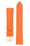 Hirsch Earl Genuine Alligator-Skin Watch Strap in Orange (with Polished Rose Gold Steel H-Tradition Buckle)