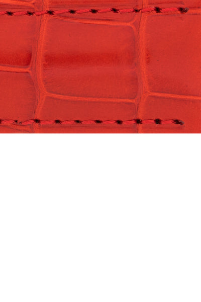 Hirsch Earl Genuine Alligator-Skin Watch Strap in Red (Texture Detail)