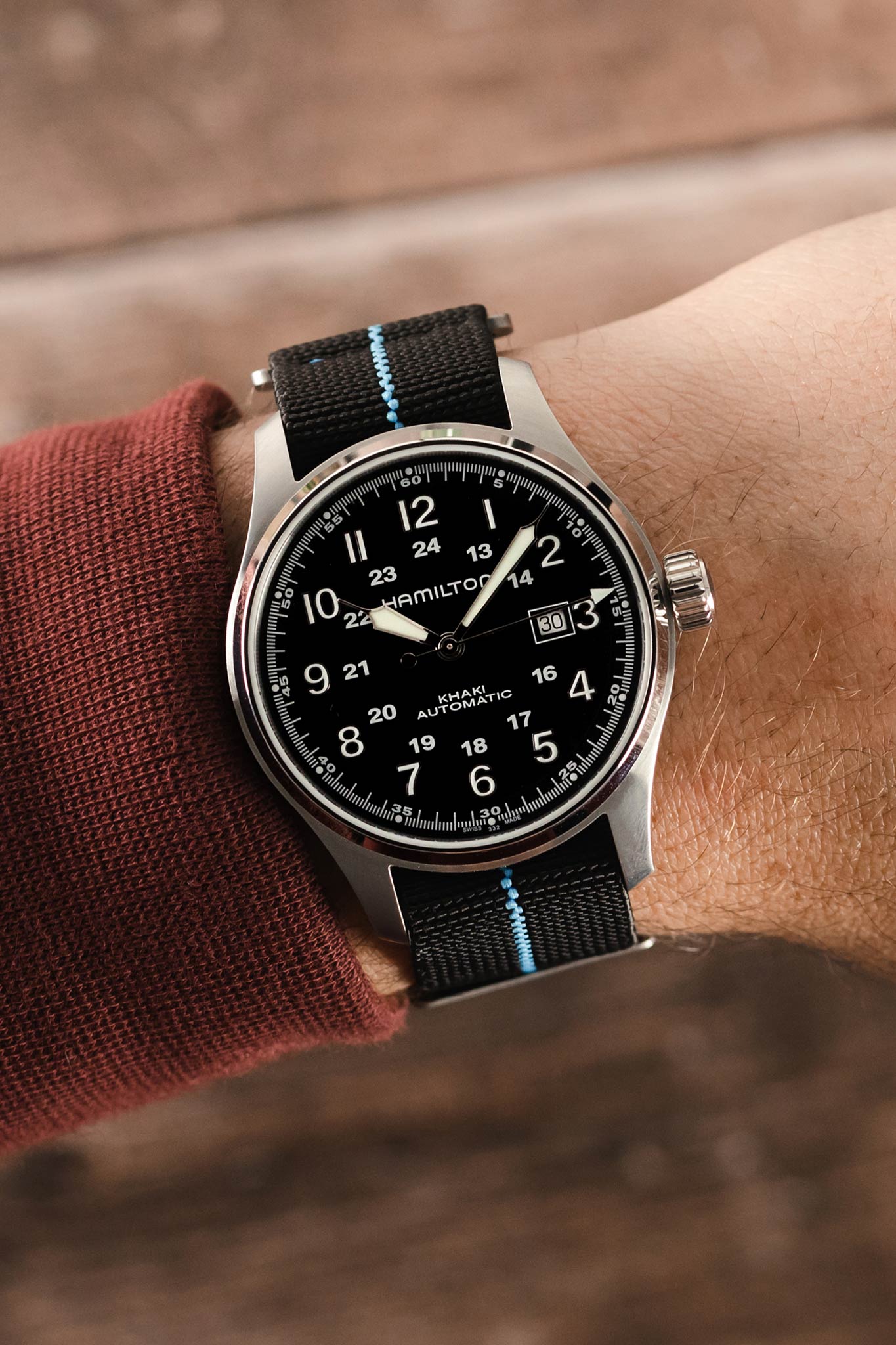 Erika s Originals BLACK OPS MN Strap with TURQUOISE Centerline Stitch Watch Obsession