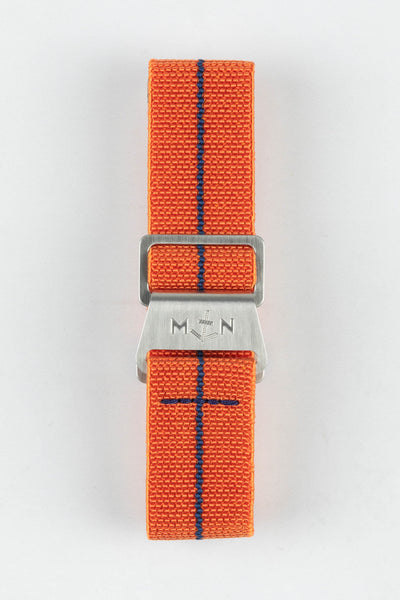 Erika's Originals ORANGE MN™ Strap with NAVY BLUE Centerline - BRUSHED Hardware