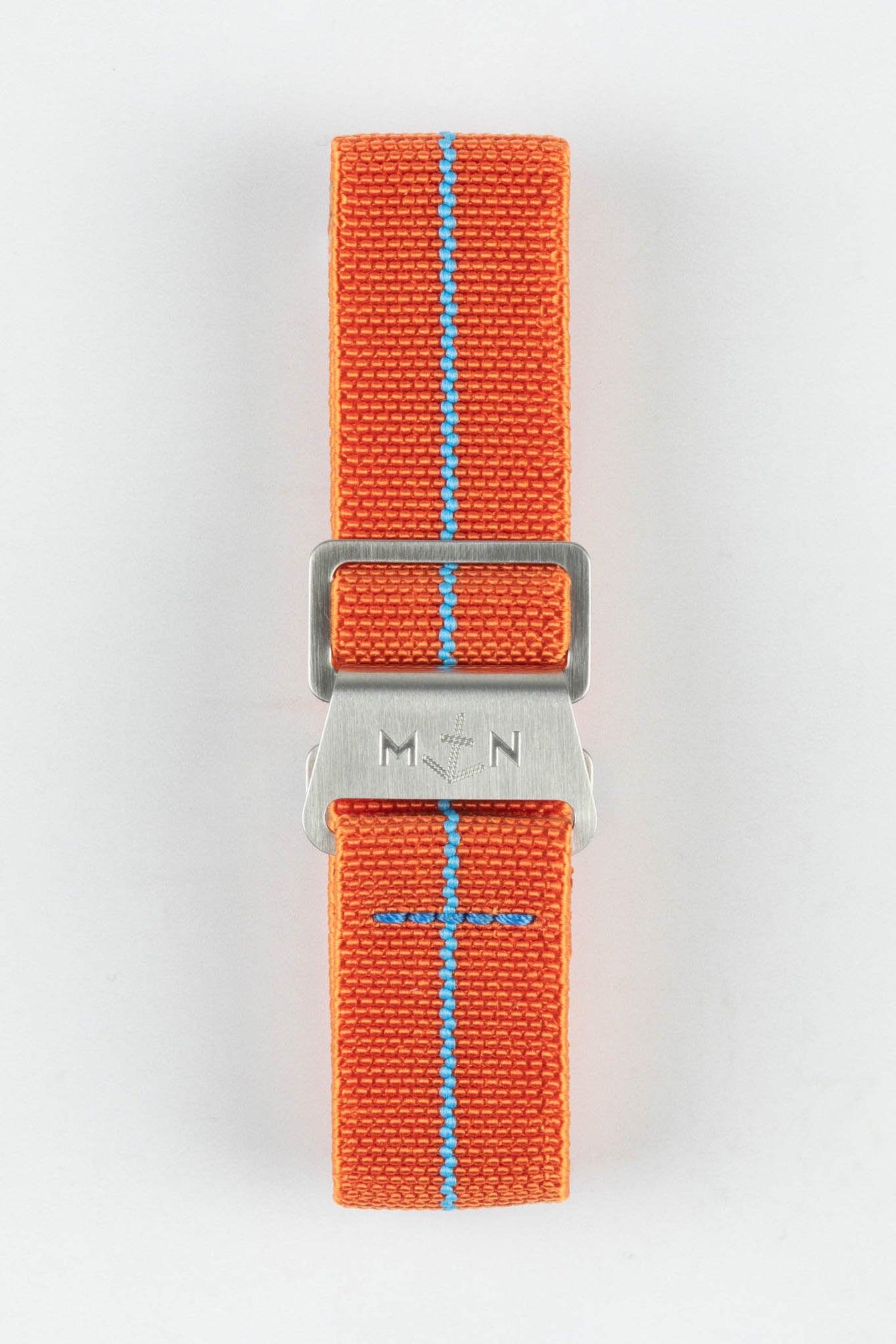 Erika's Originals ORANGE MN™ Strap with TURQUOISE Centerline - BRUSHED Hardware