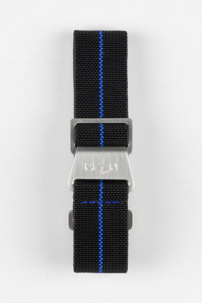 Erika's Originals BLACK OPS MN™ Strap with ROYAL BLUE Centerline - BRUSHED Hardware