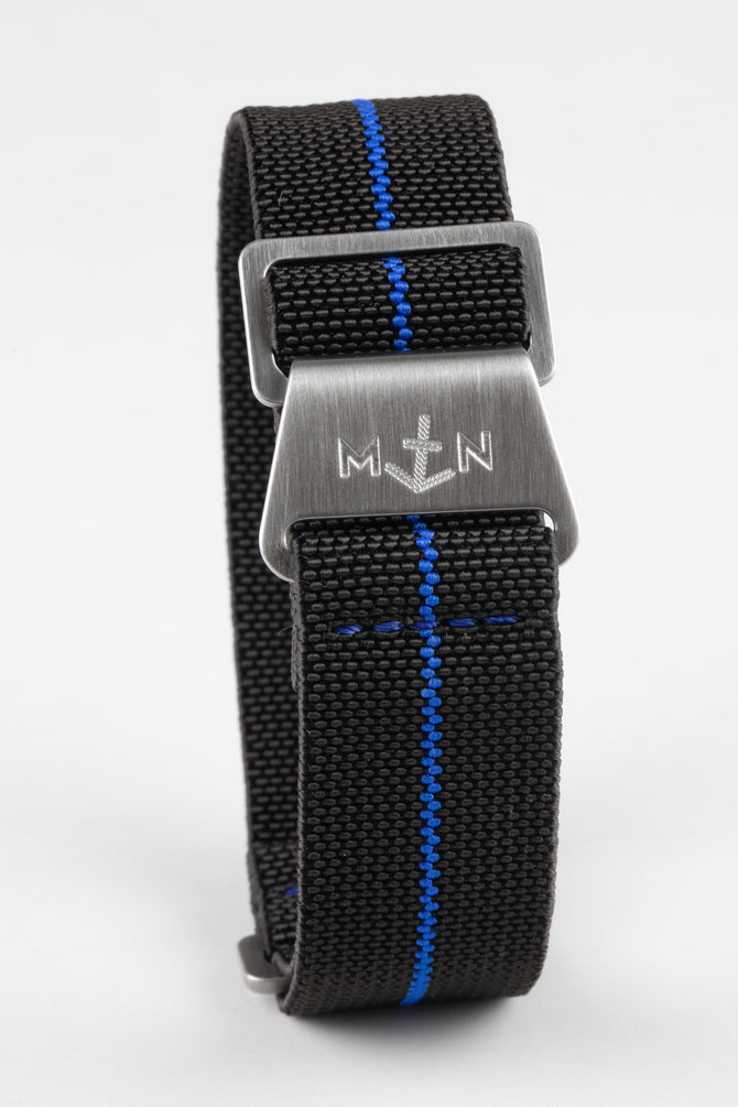 Erika's Originals BLACK OPS MN™ Strap with ROYAL BLUE Centerline - BRUSHED Hardware