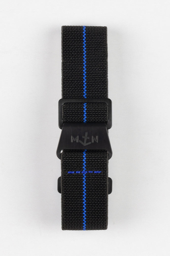 Erika's Originals BLACK OPS MN™ Strap with BLUE Centerline - BLACK Hardware
