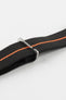 Erika's Originals BLACK OPS MN™ Strap with HOT ORANGE Centerline - BRUSHED Hardware
