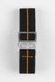 Erika's Originals BLACK OPS MN™ Strap with ORANGE Centerline - BRUSHED Hardware