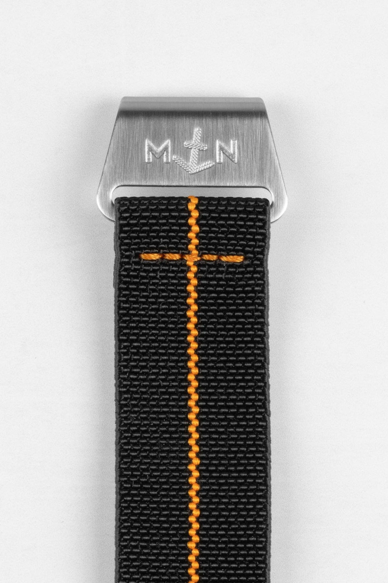 Erika's Originals BLACK OPS MN™ Strap with ORANGE Centerline - BRUSHED Hardware